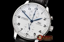 IWC Portuguese Chrono Ed 150 Years SS/LE Wht ZF A7750 Mod