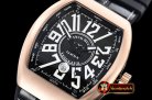 Franck Muller Vanguard Mens V45 RG/LE/RU Black Lume ABF Asia 2824