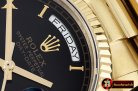 Rolex Daydate 36mm Flt YG/YG Black Roman Num BP Swiss 2836