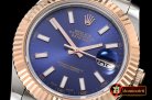 Rolex DJ2 41mm Oyst Flt RG/SS Blue Stk BP A3136 Mod