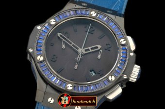 HUB0323E - Big Bang Pearl/ Sq D-Blue Ruby All Black A-7750