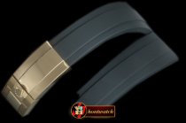 ROLACC020C - Black Rubber Strap 20/16 with YG Insignia Clasp