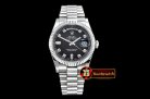 Rolex Daydate 36mm Flt SS/SS Black Diam BP Swiss 2836
