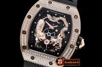 Richard Mille RM051-01 Tiger Diams RG/RU (Blk) KVF MY8215 Mod