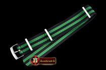 Omega Black/Green NATO Strap for Omega Models 20mm
