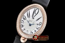 Breguet Queen of Naples Ladies Diams RG/LE Wht MOP Jap Movt