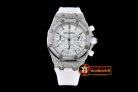 AP0368A - Royal Oak Ladies Chrono SS/RU Wht Stk Diam Bez VK64