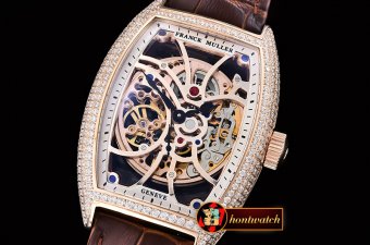 Franck Muller 7 Days PR Skeleton Curvex RG/LE Diams Asia 23J