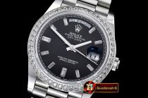 Rolex DayDate 228206 SS/SS Blk Diam Baug BP A3255 Mod