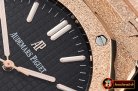 Audemars Piguet Royal Oak 15400 Frosted RG/RG Black Asia 21J Mod 3120