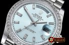 Rolex DayDate 228206 SS/SS Ice Blue Diam Baug BP A3255 Mod