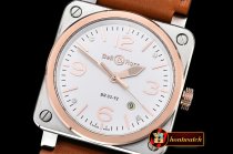 Replica Bell & Ross BR03-92 SS/LE RG Bez White/Rose Gold Miyota
