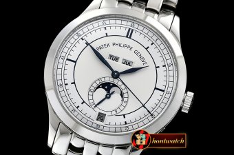 Patek Philippe Complication GMT Moonphase 5396G SS/SS Wht/Num MY9015