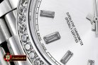 Rolex DayDate 228206 SS/SS Silv Wht Diam Baug BP A3255 Mod