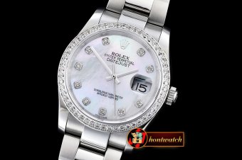 Replica Rolex DateJust Midsize 31mm SS/SS Wht MOP Diam BP Asia 2