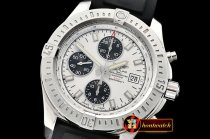 Breitling Colt 44mm Chronograph Automatic SS/RU Wht/Stk A7750