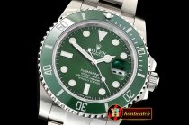 Rolex Submariner 116610LV 904L SS/SS Green DJF Asia 3135
