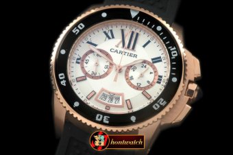CAR0327C - Calibre de Cartier D-Chrono RG/RU White OS20