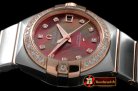 OMG0352A - Double Eagle Ladies Auto SS/RG Brown Diamonds J-Miyot