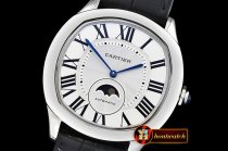 Cartier Drive De Cartier MoonPhase SS/LE White Jap Qtz