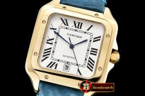Cartier Santos De Cartier 2018 Mens YG/LE (Blue) Wht Miyota