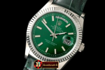 Replica Rolex DayDate Fluted Green SS/LE Asian 2813