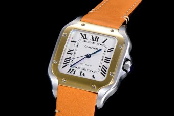CARTIER SANTOS A8F 35mm MY9015 SS/YG LEATHER