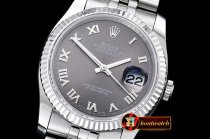 Rolex Datejust DJ 36mm Jub Flt SS/SS Dark Grey Rmn BP A3135 Mod