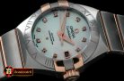 OMG0352C - Double Eagle Ladies Auto SS/RG Wht Diamonds J-Miyot