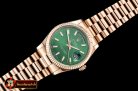 Rolex Daydate 36mm Flt RG/RG Green Thick Stk BP Swiss 2836