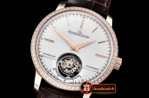 Jaeger Le Coultre Master Grande Trad. Tourb. Cylindrique RG/LE Wht Tourb