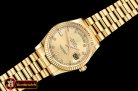 Rolex Daydate 36mm Flt YG/YG Wrap Gold Diam BP Swiss 2836