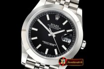 Rolex Datejust DJ2 41mm Jub Smt SS/SS Black Stick Noob A3235