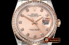 Rolex DateJust 36mm Jub Diam RG/SS Rose/Dm BP A2813