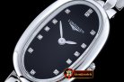 Longines Elegance Ladies SS/SS Black TWF Swiss Qtz