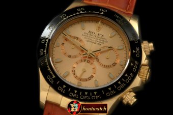 Replica Rolex Daytona 116528 YG/LE Gold Stk A-7750 Sec@6