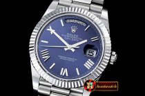 Replica Rolex DayDate 40mm SS/SS Blue Roman Flut BP A2836 Mod325