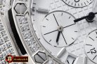 AP0368A - Royal Oak Ladies Chrono SS/RU Wht Stk Diam Bez VK64
