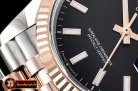 Rolex DateJust 36mm Jub Flt 904L RG/SS Blk/Stk GMF A2836