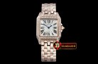 Cartier Santos Demoiselle Ladies Diams RG/RG Wht Swiss Quartz
