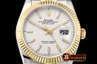 Rolex DateJust 36mm Jub Flt YG/SS White/Stick BP A2813