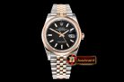 Rolex DateJust 36mm Jub Dome RG/SS Black/Stk BP A2813
