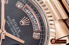 Rolex Daydate 36mm Flt RG/RG Black MOP Diam BP Swiss 2836