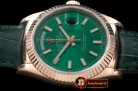 Replica Rolex DayDate Fluted Green RG/LE Asian 2813