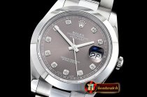 Rolex Datejust DJ2 41mm Oyt Smt SS/SS Grey Diam BP Asia 2813