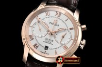 Omega De Ville Chronograph Cal.9300 RG/LE White JHF A7750