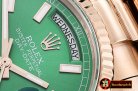Rolex Daydate 36mm Flt RG/RG Green Thick Stk BP Swiss 2836