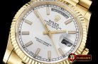 Rolex Daydate 36mm Flt YG/YG Silver Wht Diam BP Swiss 2836