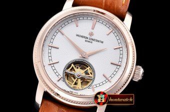 VACH. CONSTANTINE Patrimony Tourbillon RG/LE White Asia 21J Faux