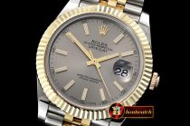 Rolex Datejust DJ2 41mm Jub Flt Wrap YG/SS D Grey Stk BP Asia 2836